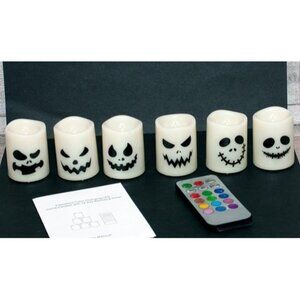 New Halloween Flameless Votive Candles Color Changing with Remote Timer